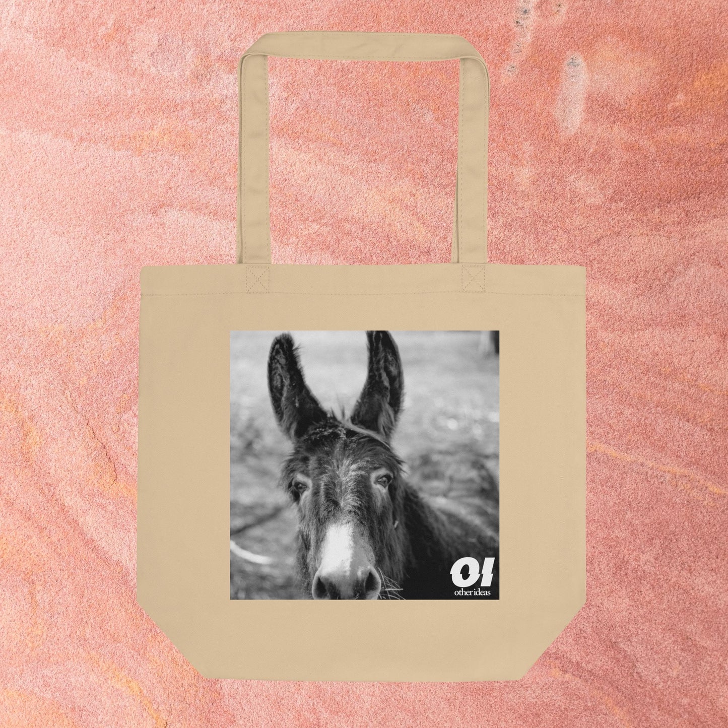 Other Ideas Streetwear Tote bag in Ecru with Happy Donkey Photo