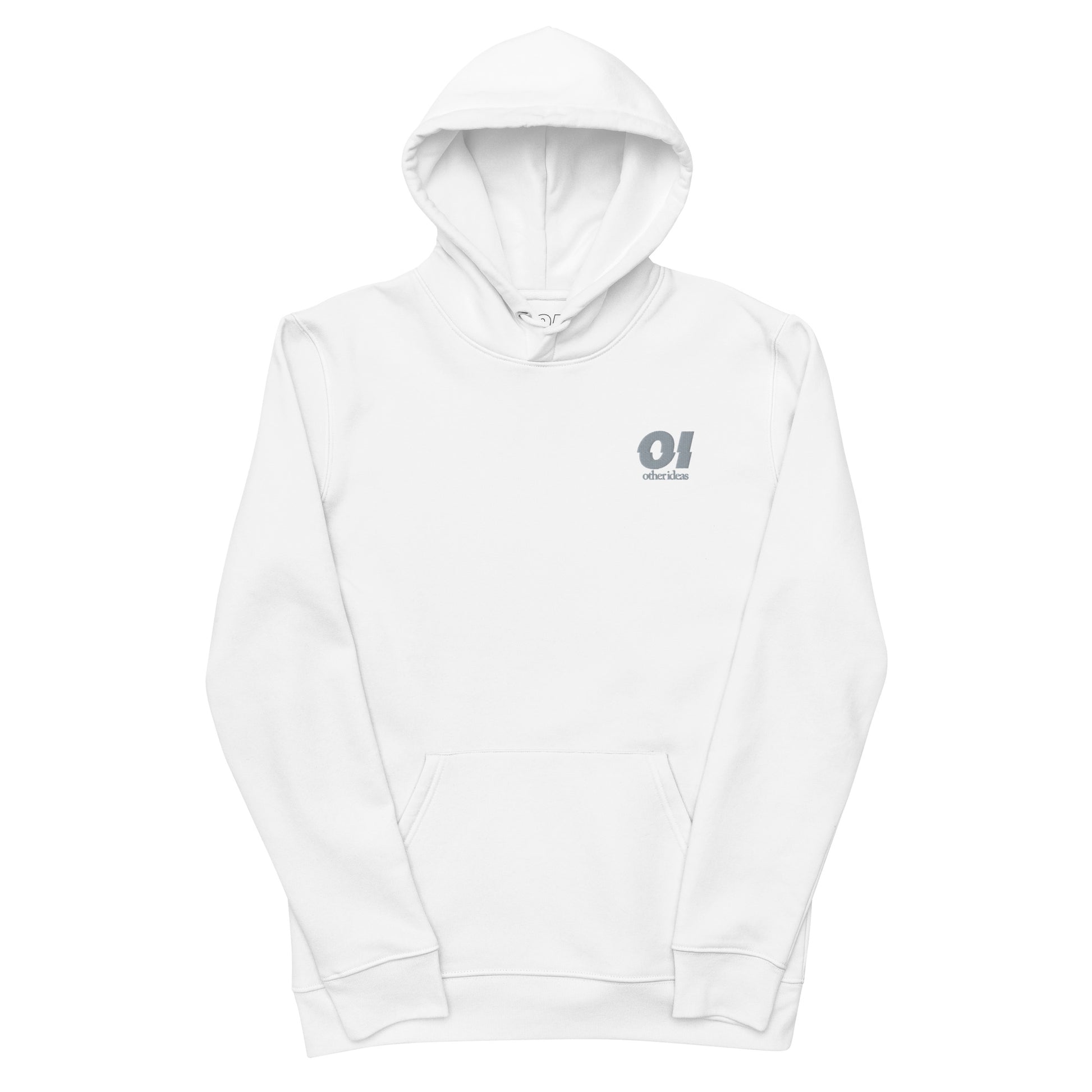 Men's white organic cotton blend hoodie