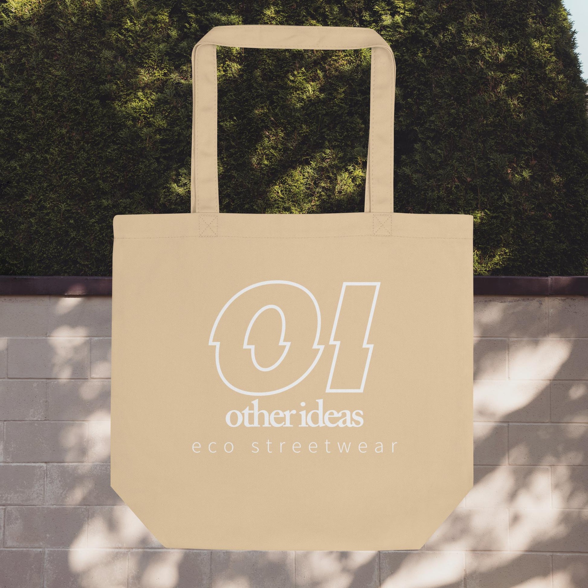 Other Ideas Eco Streetwear Logo printed organic cotton tote bag in Ecru