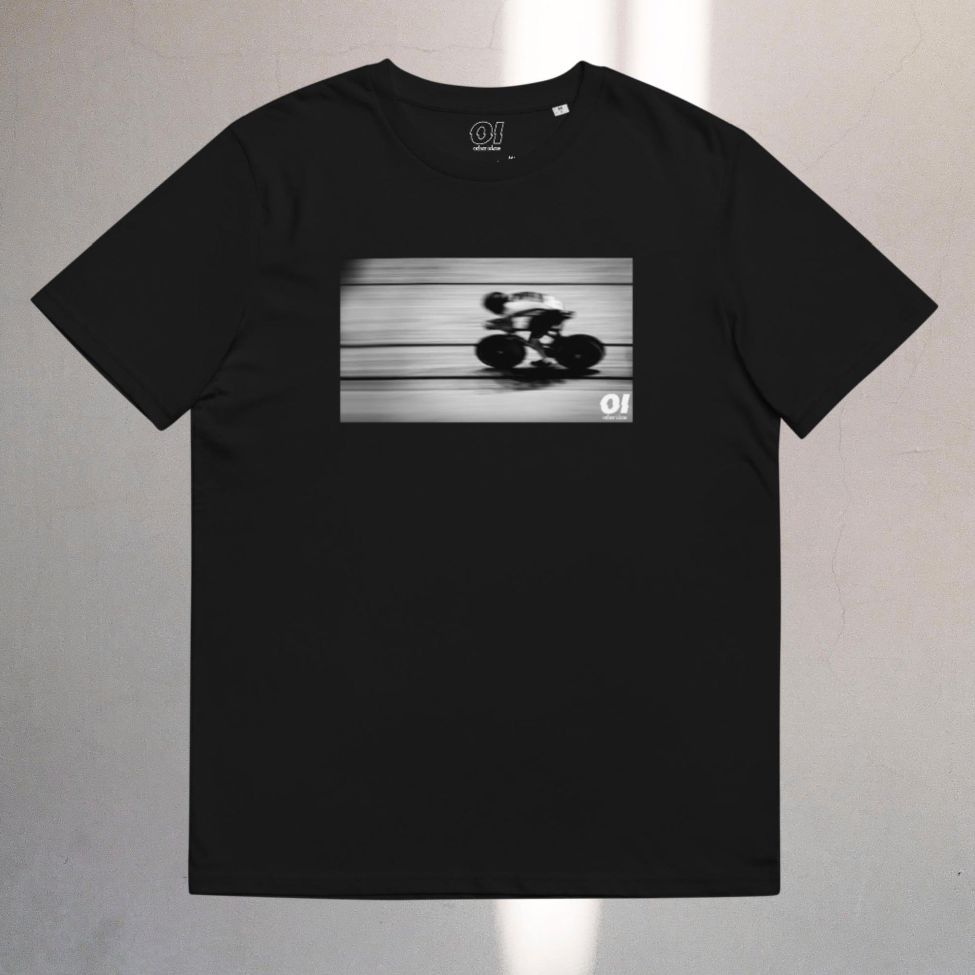 Other Ideas Streetwear Tshirt in black with cycling photo print and logo graphic